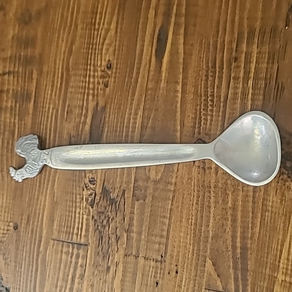 Pewter Silver Rooster Handle Salad Servers - Picture 4 of 7